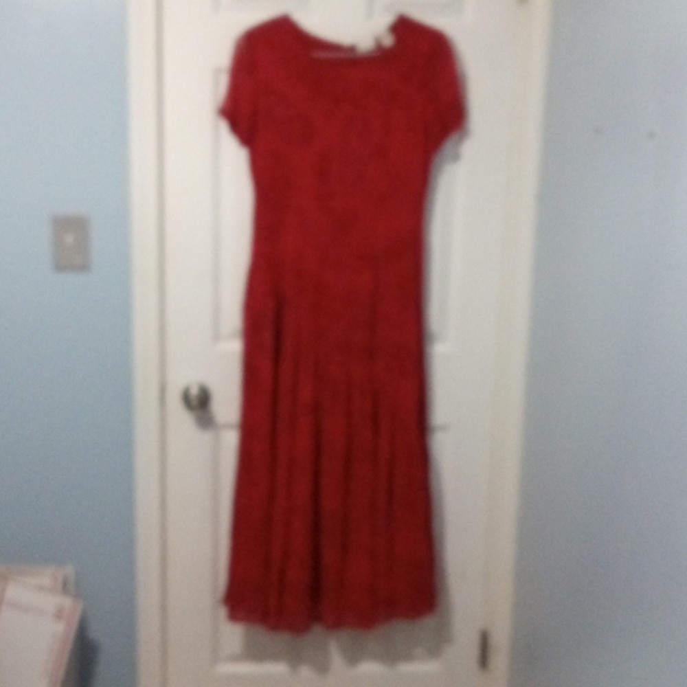Newport News Elegant Red Maxi Dress